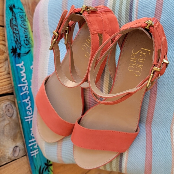 Franco Sarto Coral Wedge Sandals Size 7.5M - Picture 4 of 6